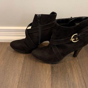 Ankle boots - black suede/velour